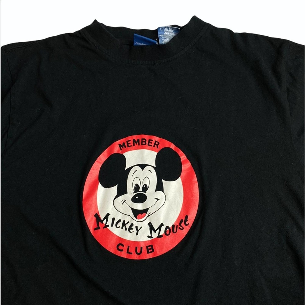 Vintage Retro Disney Mickey Mouse Club Member T-Shirt Medium Black